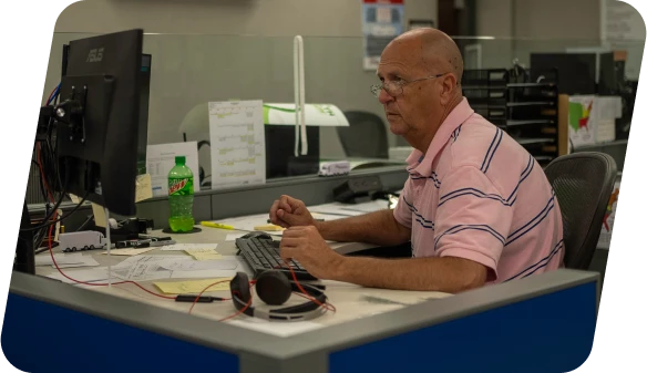 Office worker at Dedicated Trucking Company in Claremont NC