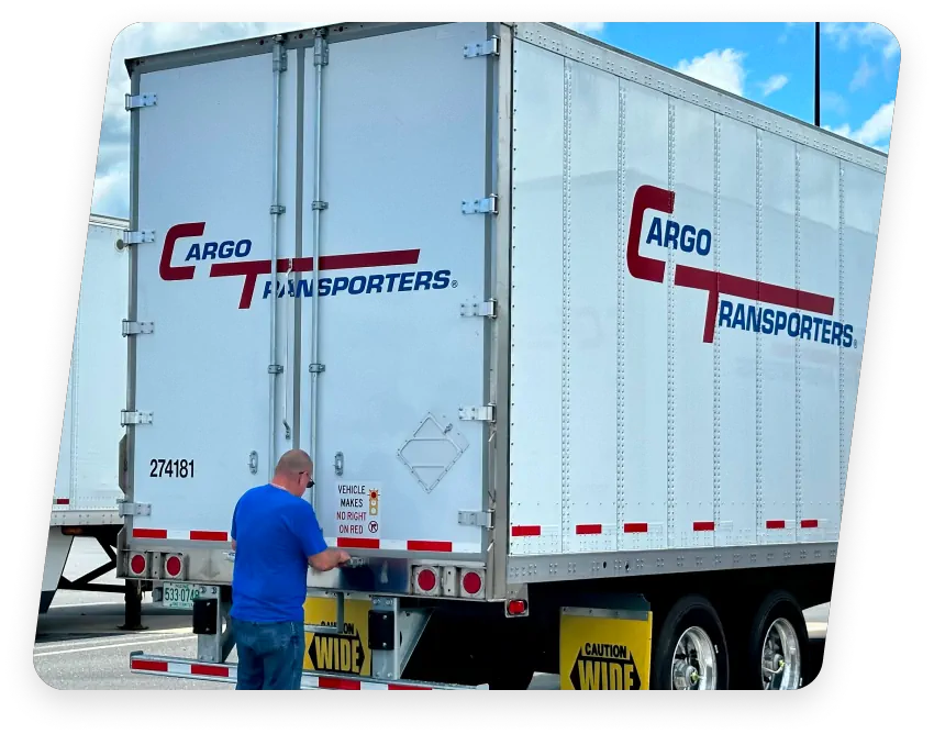 A dedicated trucking company's cargo truck in Greater Charlotte.