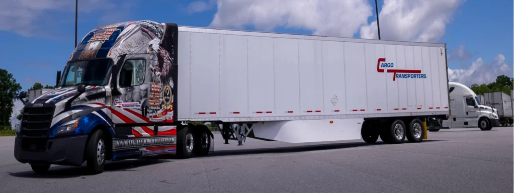 Freight trucking company truck on a clear day showcasing reliable transport services in the Carolinas and beyond.