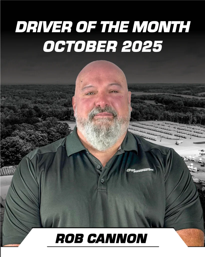 Photo of Rob Cannon, driver of the month for Cargo Transporters in the month of October.