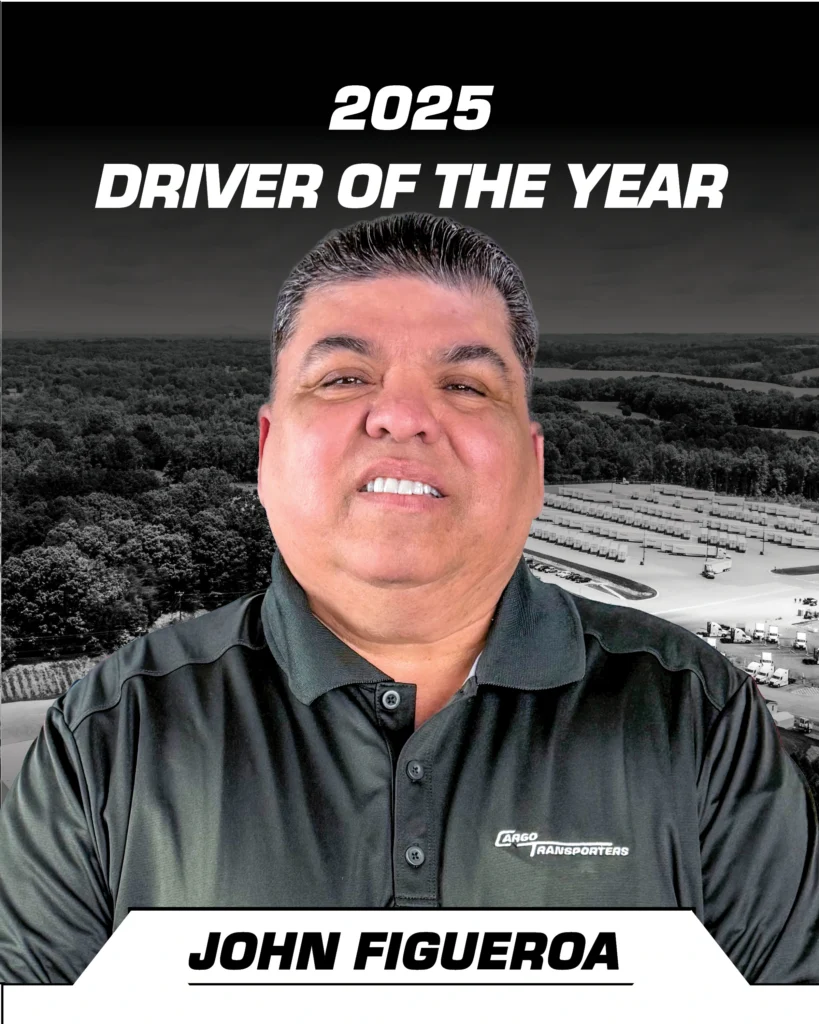 John Figueroa, Cargo Transporters Driver of the Year award recipient, recognized for excellence in commercial trucking and transportation safety.