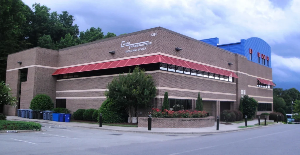 Cargo Transporters Operations Center exterior building in North Carolina, 60-year anniversary
